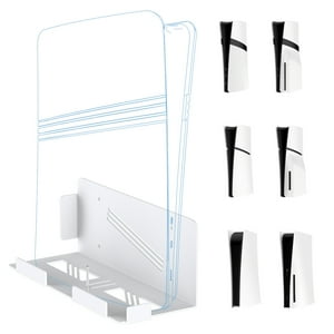 Genérico - Soporte De Pared Universal Compatible Con La Consola Playstation 5 Pro/Slim - Soporte Organizador De Material Metálico Para Mandos De Juegos-Blanco