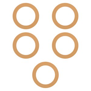 Magideal - Anillo De Pistón De La Bomba De Aire Del Pistón Del Compresor Anillo De Pistón De Goma Del Pistón De Compresión De Repuesto Resistente Sin Aceite 5 Piezas 550 W Amarillo