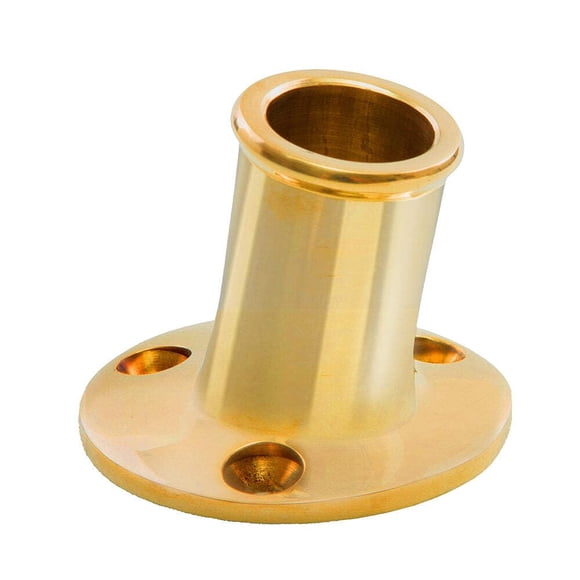 Base para asta de bandera Whitecap de montaje superior, latón pulido, 3/4" de diámetro interior