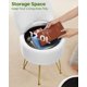 thumbnail image 4 of Taburete de tocador GREENSTELL con respaldo plegable para almacenamiento, color blanco, 4 of 7