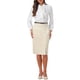 thumbnail image 2 of Falda lápiz INSPIRE CHIC para mujer de longitud hasta la rodilla, cintura alta, elegante, para oficina, con cinturón S Apricot, 2 of 6