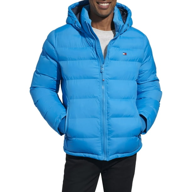 Chaqueta Tommy Hilfiger para hombre, con capucha, acolchada, color azul brillante, talla M