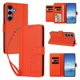 thumbnail image 2 of Funda Cartera Trébol para Samsung Galaxy S24 con Ranuras Tarjetas y Carga Inalámbrica Naranja, 2 of 6