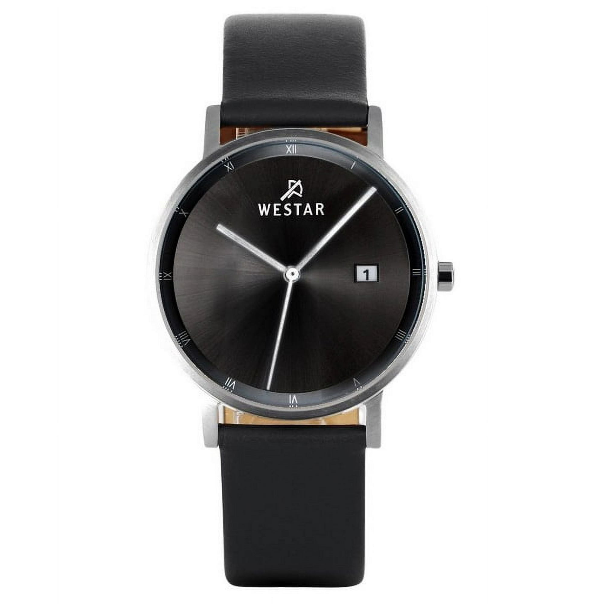 Westar - Reloj Profile Correa De Cuero Esfera Negra Cuarzo 50221stn103 Para Hombre