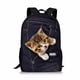 thumbnail image 1 of Black Denim Pocket Cat Student School Bag Kitten Printed Backpack Teenager Daily Casual Backpack Women Men Travel Rucksacks, 1 of 3