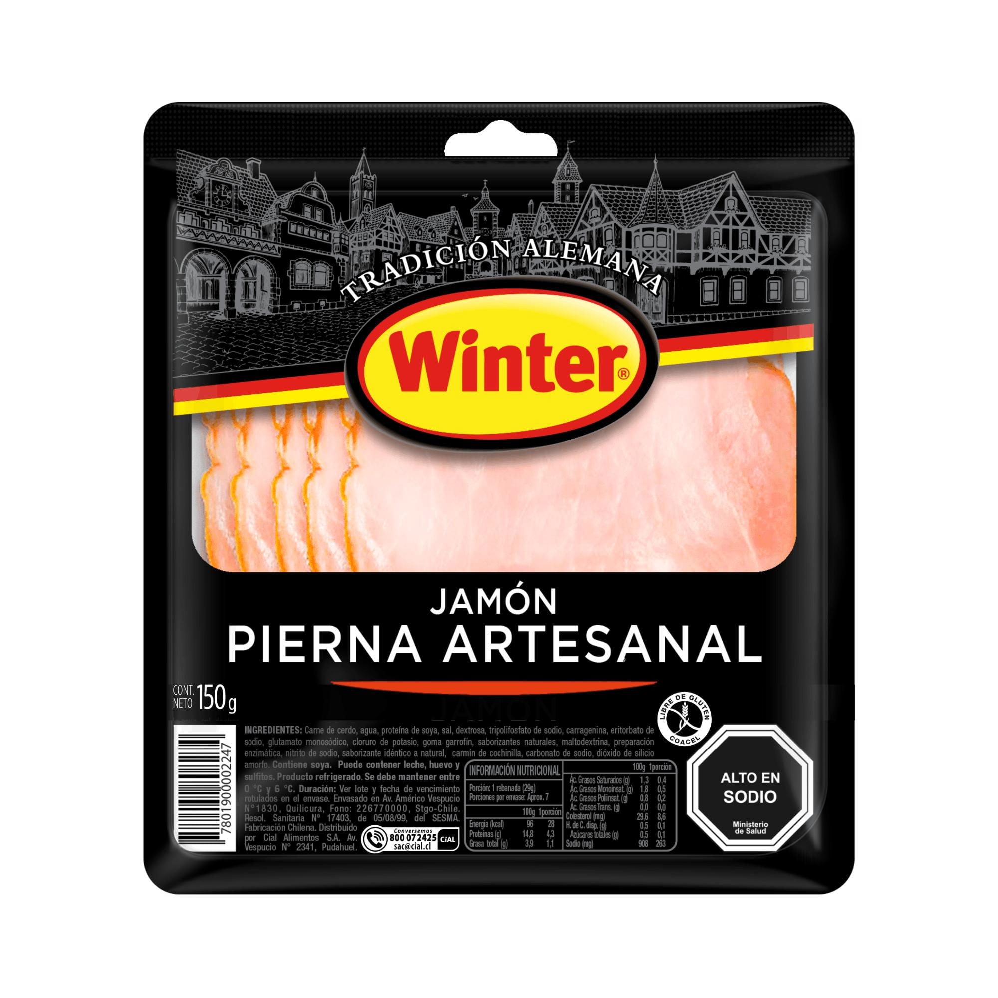 Jamón pierna artesanal laminado, 150 g