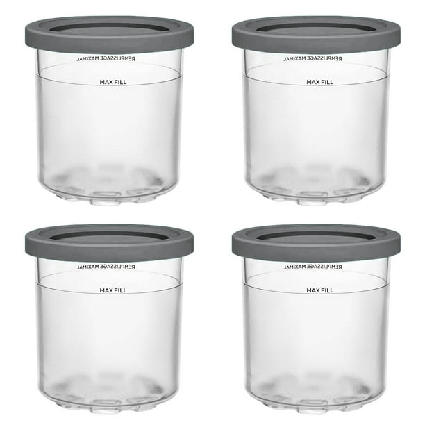 Paquete De 4 Contenedores De Repuesto Para Pintas Y Tapas Ninja Creami, 4 Fundas De Neopreno Para Helado, Compatibles Con 16 Oz