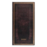 Paperblanks - Agenda 2022 Black Moroccan Slim Tapa Dura Semana A La Vista