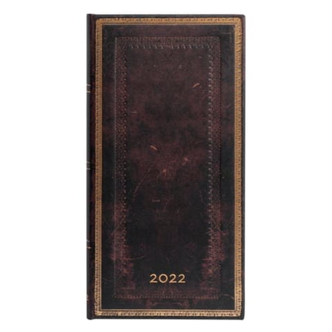 Paperblanks - Agenda 2022 Black Moroccan Slim Tapa Dura Semana A La Vista