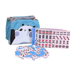 Bothyi - Mini Juego De Mahjong Chino Con Bolso Ligero Para Juego De Fiesta Familiar Azul