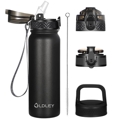 Botella De Agua Oldley Aislada 590Ml Negra