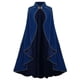 thumbnail image 1 of Mujeres Medieval Mante Stand Collar Deluxe Velvet Gold Trim Cape para Adulto (110 cm azul) Renacimiento Mante con capucha Mujeres Medieval Capucha con agujeros para el brazo para Halloween, 1 of 3