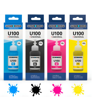 Pacific Color - Pack Tinta Universal Para Hp Canon Epson Brother Lexmark Negro Cyan Magenta Yello