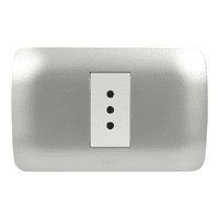 Enchufe Embutido Simple 2P+T 10A Blanco / Plata Armado - Lexo