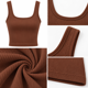 thumbnail image 2 of Top Peto Rib Mujer Acanalado Elasticado Sin Mangas Básico cafe Talla Única, 2 of 3