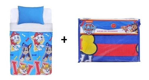 Genérico - Pack Plumon Sherpa + Juego De Sabana Paw Patrol