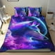 thumbnail image 1 of Lobo Galáctico Conjunto de sábanas temático, trío de piezas, cómodo y amigable con la piel, diseño único, regalo de decoración para el hogar para familiares, amigos y fans,140cm *210cm, 1 of 6