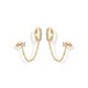 thumbnail image 1 of Aros PAVOI Doble Piercing con Cadena y Circonita en Oro 14K, 1 of 5