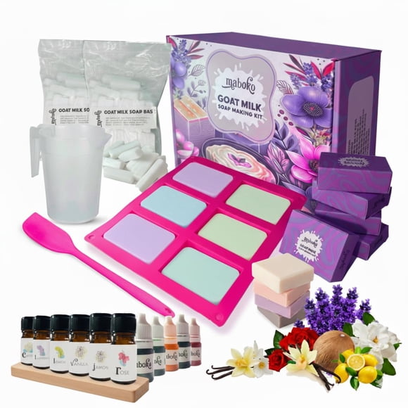 Kit para hacer jabón Maboko Goat Milk con base de jabón de 907 g y aromas