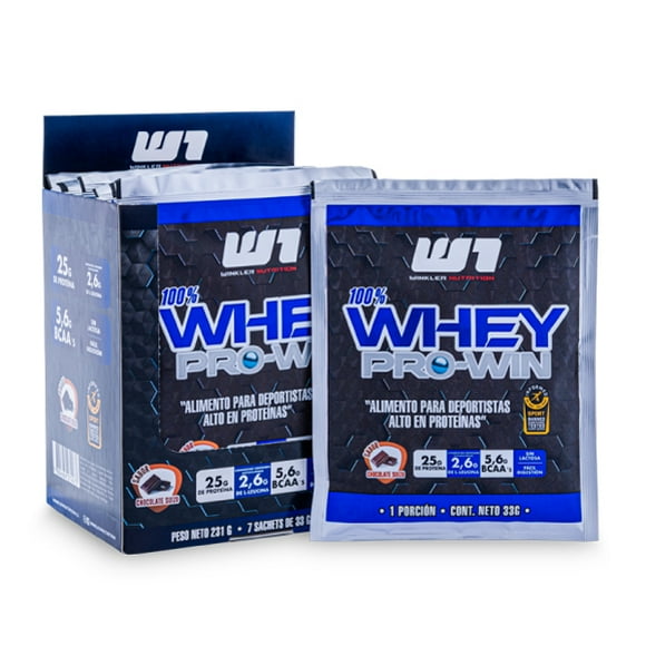 7 Sachets Proteína Whey Pro Win 33 grs. sabor Capuccino