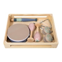 Magideal - Instrumentos De Percusión De Madera, Juguetes Montessori, Juego De Juguetes Musicales De Iluminación Para Niños Con Bandeja De Madera Para Niños Y Niñ
