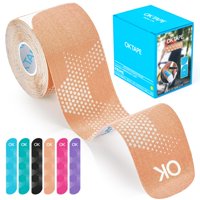 Cinta Kinesiológica Ok Tape Sintética, 20 Tiras, Impermeable, Color Beige