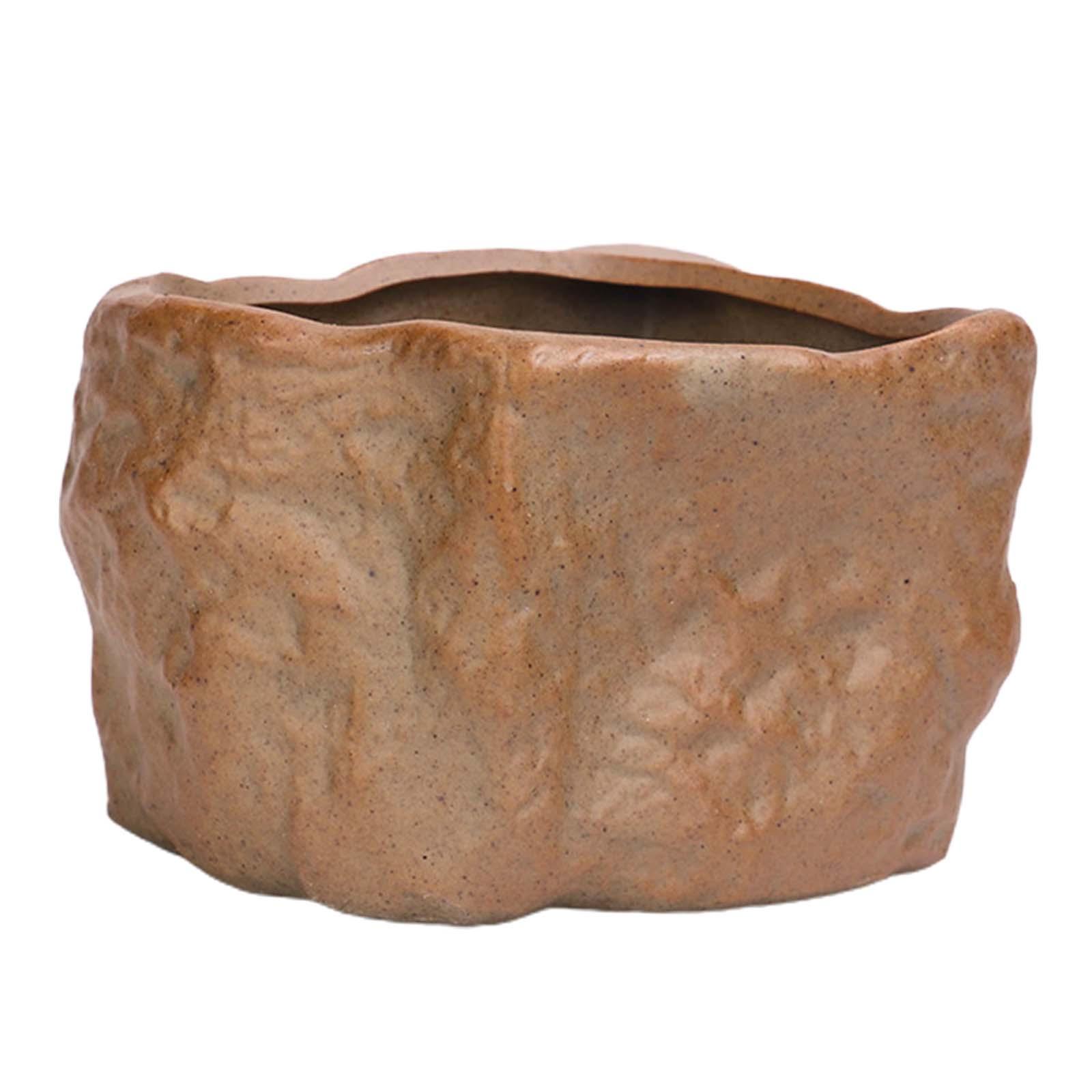 Magideal - Macetas De Cerámica Soportes De Plantas Maceta De Forma De Piedra Duradera Con Orificio De Drenaje Macetas De Entrenamiento De Bonsái Para Patios De , Estilo Grande Estilo B Y Grande