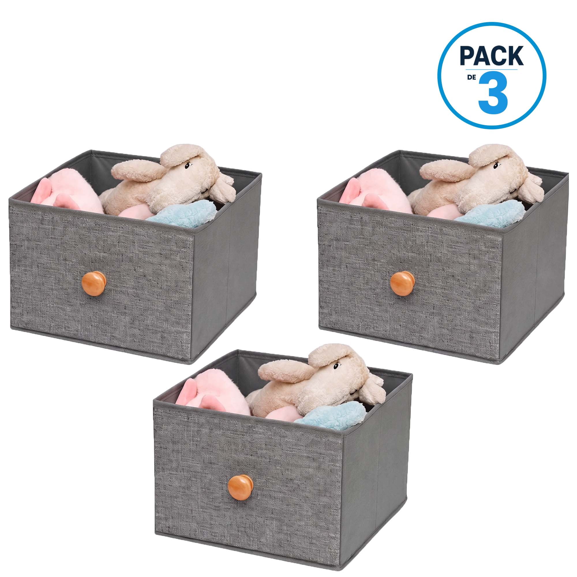 Pack 3 Cajas Organizadoras Carry All Ropa Accesorios Apilables Almacenaje Closet