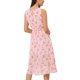 thumbnail image 3 of INSPIRE CHIC Vestido Midi Sin Mangas con Estampado Floral de Halloween para Mujer con Volante en el Bajo Rosa XS, 3 of 5
