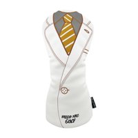 Ioensy - Cubierta De Madera Para La Cabeza De Golf, Traje De Cuello Largo Portátil, Cubierta Para La Cabeza De Golf Con Forma De Abrigo, Color Blanco Dr