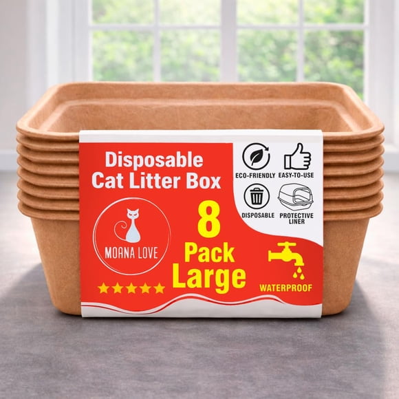 Caja de arena desechable Moana Love biodegradable para gatos