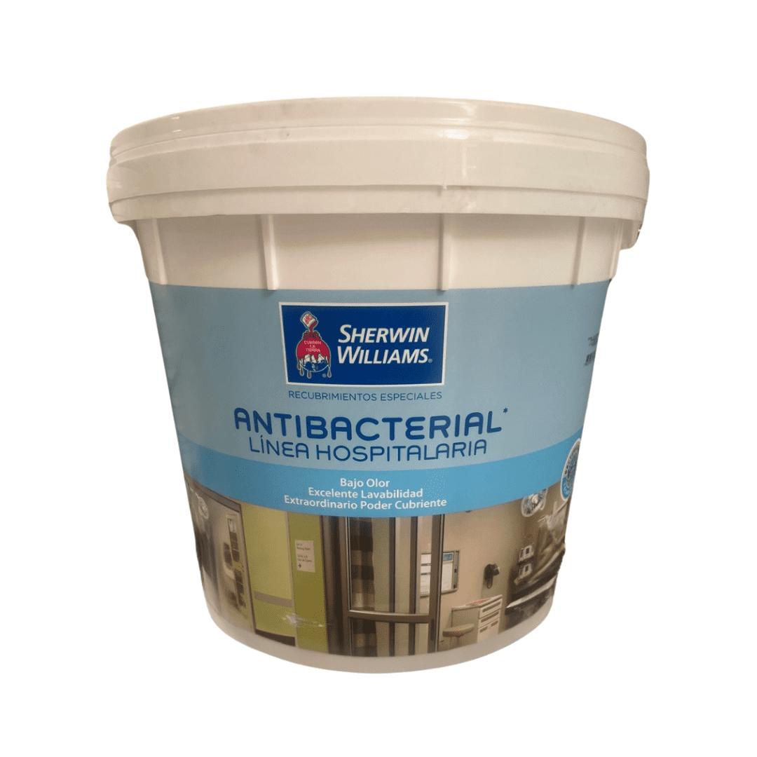 Sherwin Williams - Esmalte Al Agua Antibacterial Hospitalaria Sherwin Tineta 4gl
