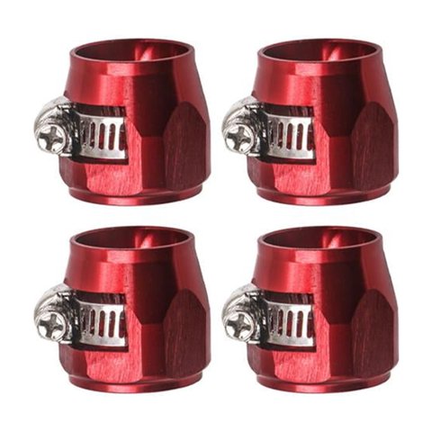 Magideal - Abrazaderas De Acabado De De 4 Piezas, Abrazadera De Tubo De Aceite Y Agua Diésel, Conectores De , Rojo An10
