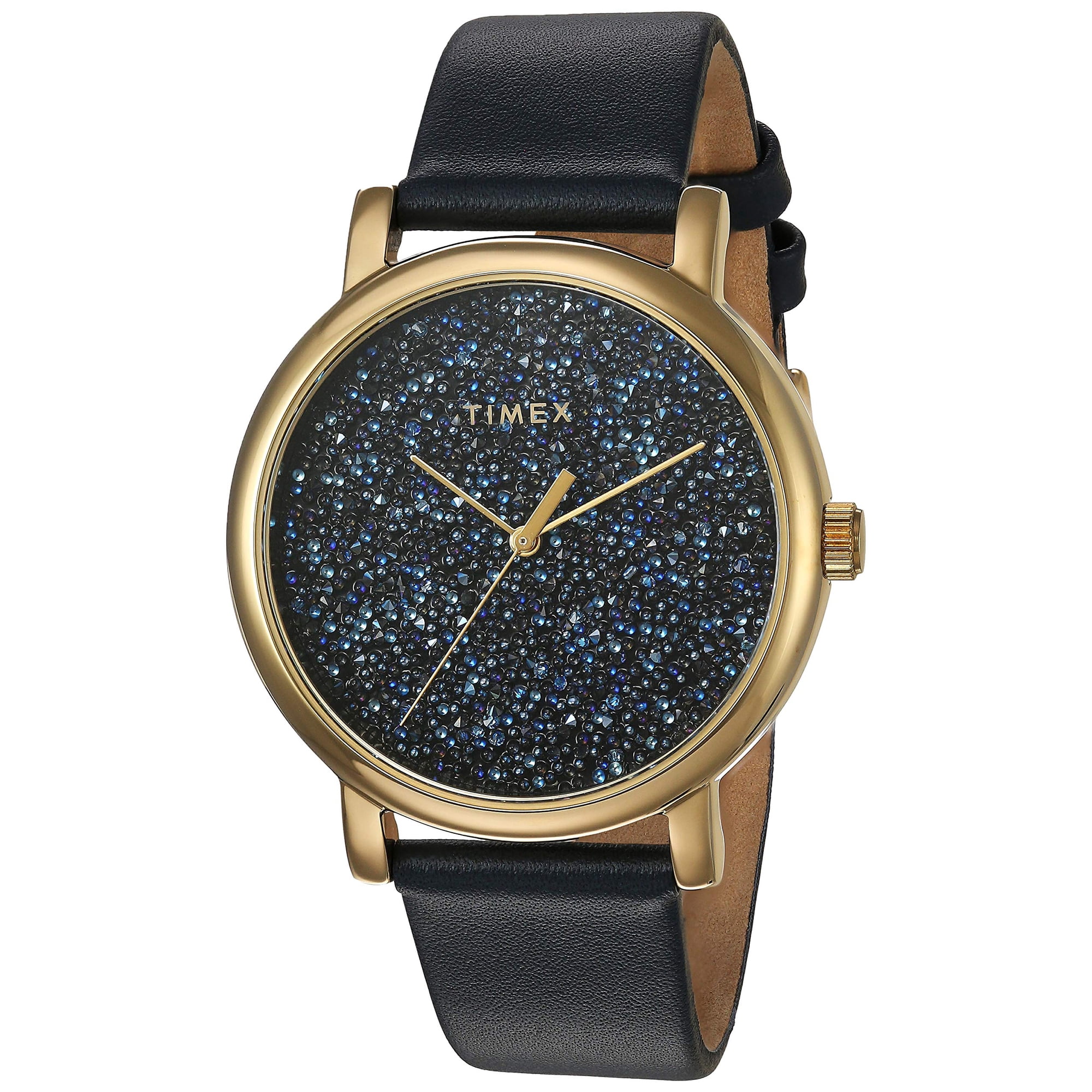 Reloj Cuero Digital Timex Celestial Opulence Azul 38 Mm Mujer