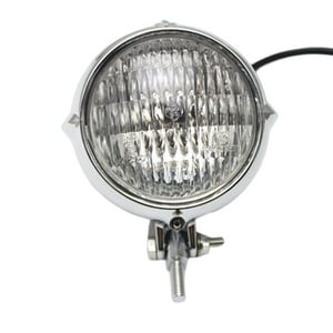 Genérico - Faros Para Motocicleta Con Luz Ámbar Para Bobber Chopper, Plateado Y Claro