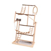 Ioensy - Gimnasio Para Pájaros, Percha De Madera Para Escalar, Parque Infantil Para Cacatúas, Agapornis, Periquitos Y Loros