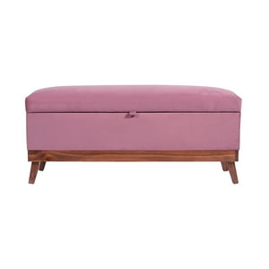 Máxima Design - Banqueta Con Baúl Incy Palo De Rosa Felpa 120X40X50 Cm