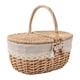 thumbnail image 3 of Cesta de Mimbre para Picnic, Cesta de Almacenamiento de Mimbre con Tapa Y Asa, Rústica, Portátil, Cesta de Ratán para Servir Y Guardar para Fiestas en Medio, 3 of 5