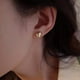 thumbnail image 3 of 1 Pair Of Heart-shaped Front And Back Wearing Earrings, Women's Fashion Popular Pearl Adjustable Two Wear Style Exquisite Earring, 3 of 3