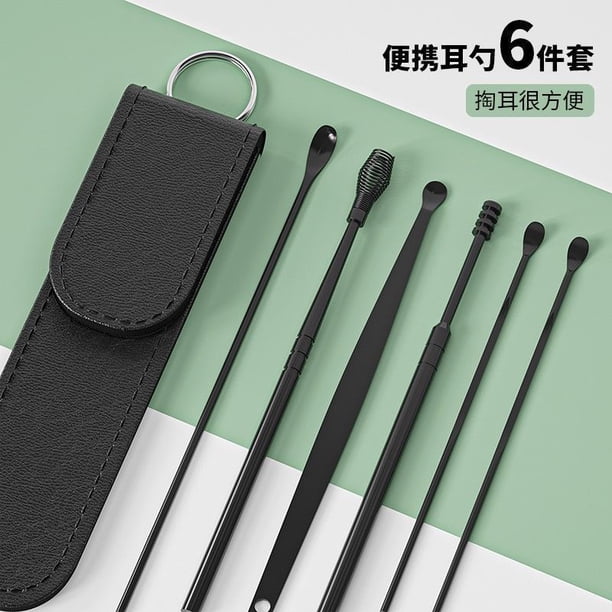 6Pcs Stainless Steel Ear Cleaner Wax Removal Tool Kit Reusable Ear Pick Set Health Care Cleaning Ear Kit for Adults Kids