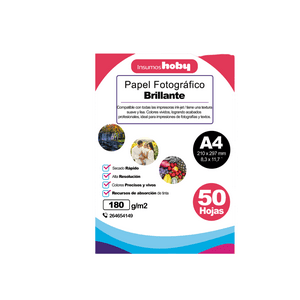 Hoby - Papel Fotográfico Glossy 180 Gr / A4 – 50 Hojas