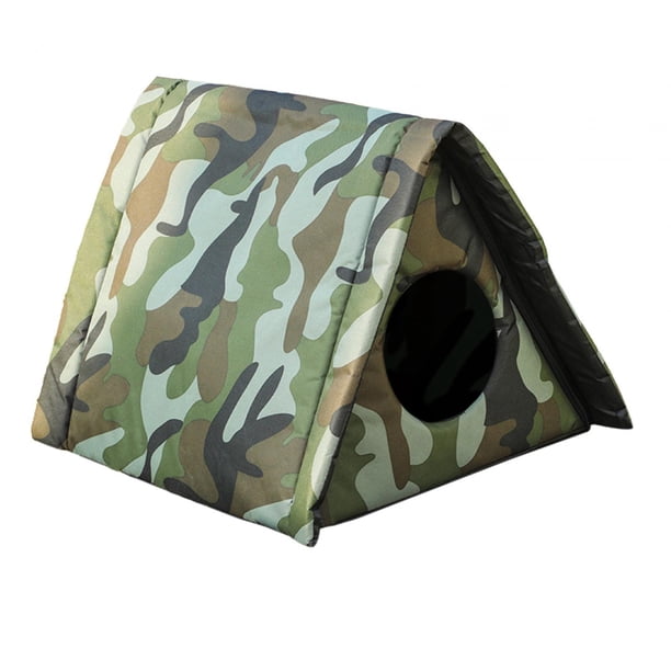 Casa cueva plegable para mascotas, refugio para mascotas al aire libre plegable y desmontable, cama para dormir para gatos y perros pequeños, patio de Verde S