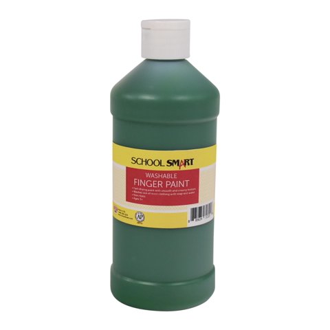 Botella Finger Paint School Smart, Lavable, Verde, 473 Ml