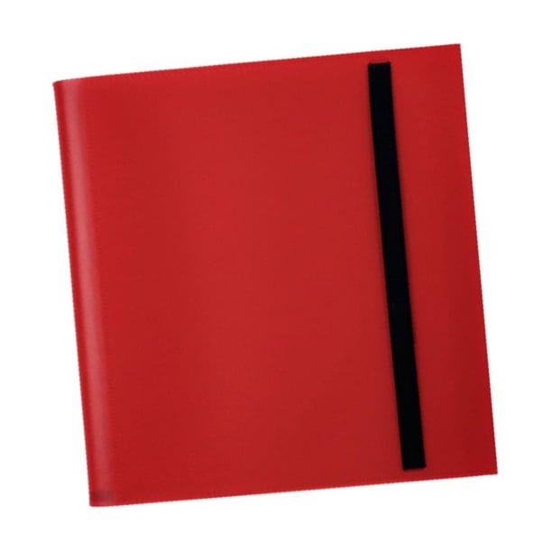 Carpeta de tarjetas 12 bolsillos Carpeta de tarjetas deportivas Diseño de correa 480 tarjetas Álbum de colección de tarjetas de doble protección para Rojo