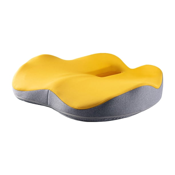Cojín De Asiento De Espuma Viscoelástica, Cojín Para Silla, Cojín Para Asiento De Coche, Asiento Prolongado, Avión, Amarillo, Gris Claro