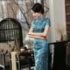 thumbnail image 5 of Vestido cheongsam de diez hebillas, desfile de ropa, verano, largo, etiqueta, corte entallado, 5 of 5
