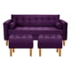 thumbnail image 1 of Sofa Retro 3c + 2 Pouf Felpa 04 Morado, 1 of 6