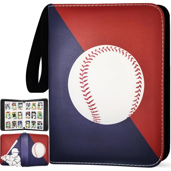 Carpeta para tarjetas de béisbol Welcomeella de 900 bolsillos con cierre y anillas de 3 aros
