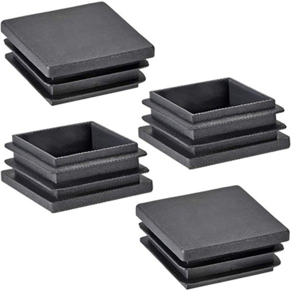 Tapa de extremo para tubo cuadrado Wvapzwr 100 mm negro - paquete de 4