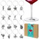 thumbnail image 1 of Colgantes para copas de vino Gnollko 16 piezas Tema playero, 1 of 8